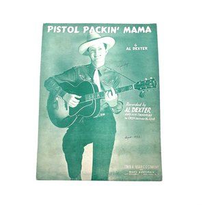 Vintage Sheet Music 1943 Pistol Packin' Mama Al Dexter OKEH Records